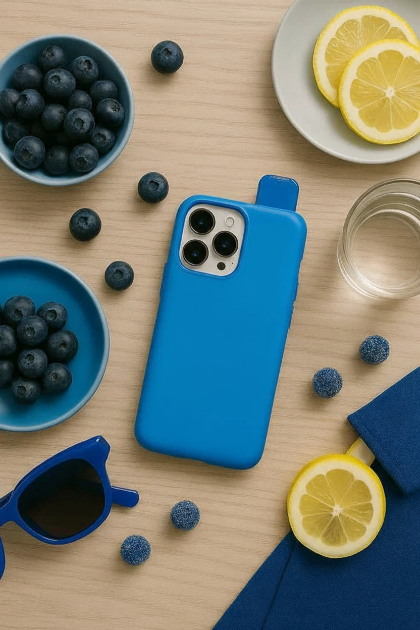 Coque bleue sans logo