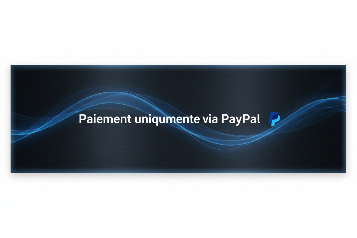 Une image comme une barre d’annonce ou tu mets payement uniquement via paypal 